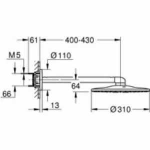 Верхний душ GROHE Rainshower SmartActive 310, 2 режима, 430 мм, темный графит глянцевый (26475A00) Верхний душ GROHE Rainshower SmartActive 310, 2 режима, 430 мм, темный графит глянцевый (26475A00)