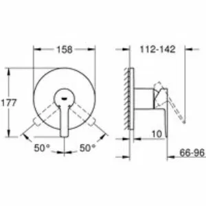 Внешняя часть смесителя для душа GROHE Lineare, темный графит матовый (24063AL1) Внешняя часть смесителя для душа GROHE Lineare, темный графит матовый (24063AL1)