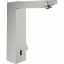 Смеситель для раковины GROHE Eurocube E инфракрасный, с регулировкой температуры, питание от батареи 6V, суперсталь (36441DC0)