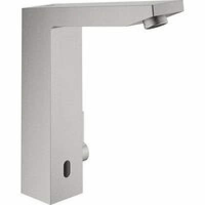 Смеситель для раковины GROHE Eurocube E инфракрасный, с регулировкой температуры, питание от батареи 6V, суперсталь (36441DC0)