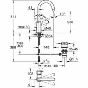 Смеситель для раковины GROHE Start Edge QuickFix с донным клапаном, L-Size, хром (24201001) Смеситель для раковины GROHE Start Edge QuickFix с донным клапаном, L-Size, хром (24201001)