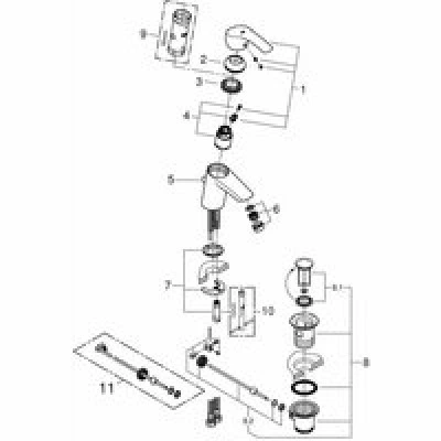 Смеситель для раковины GROHE Eurosmart, S-size, хром (33265002) Смеситель для раковины GROHE Eurosmart, S-size, хром (33265002)