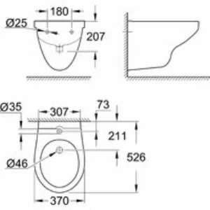 Биде подвесное GROHE Bau Ceramic, альпин-белый (39433000-DP) ПОВРЕЖДЕНА УПАКОВКА Биде подвесное GROHE Bau Ceramic, альпин-белый (39433000-DP) ПОВРЕЖДЕНА УПАКОВКА