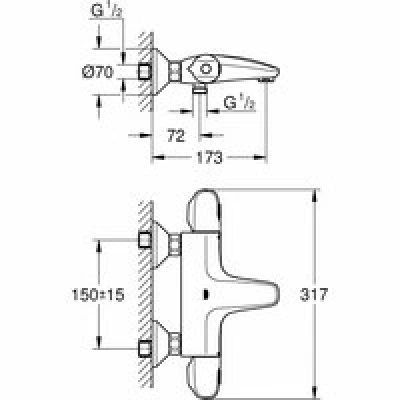 Термостат для ванны GROHE Grohtherm 1000, хром (34816003) Термостат для ванны GROHE Grohtherm 1000, хром (34816003)