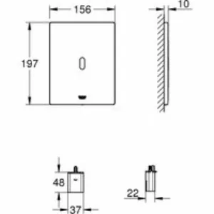 Панель смыва для унитаза GROHE Tectron Bau E инфракрасная, питание от батареи 6V, фантомный черный (39882KF0) Панель смыва для унитаза GROHE Tectron Bau E инфракрасная, питание от батареи 6V, фантомный черный (39882KF0)