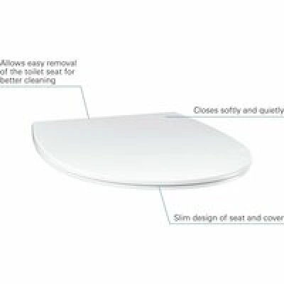 Сиденье для унитаза GROHE Bau Ceramic, с микролифтом, альпин-белый (39923000) Сиденье для унитаза GROHE Bau Ceramic, с микролифтом, альпин-белый (39923000)
