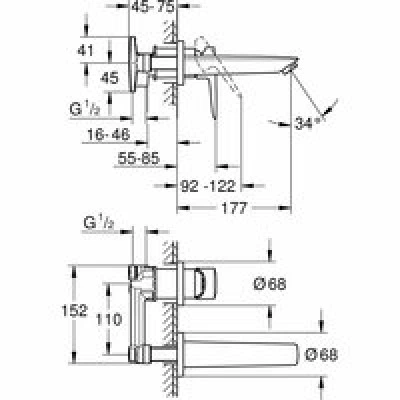 Смеситель для раковины GROHE BauLoop в комплекте с монтажной частью, хром (20289001) Смеситель для раковины GROHE BauLoop в комплекте с монтажной частью, хром (20289001)