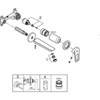 Смеситель для раковины GROHE BauLoop в комплекте с монтажной частью, хром (20289001) Смеситель для раковины GROHE BauLoop в комплекте с монтажной частью, хром (20289001)