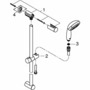 Душевой гарнитур GROHE Tempesta 100, 1 вид струи, хром (27925001) Душевой гарнитур GROHE Tempesta 100, 1 вид струи, хром (27925001)