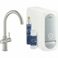 Смеситель для кухонной мойки GROHE Blue Home с системой фильтрации, охлаждения и газирования воды, суперсталь (31455DC1)