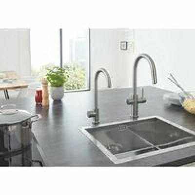 Смеситель для кухонной мойки GROHE Blue Home с системой фильтрации, охлаждения и газирования воды, Wi-Fi, суперсталь (31541DC0) Смеситель для кухонной мойки GROHE Blue Home с системой фильтрации, охлаждения и газирования воды, Wi-Fi, суперсталь (31541DC0)