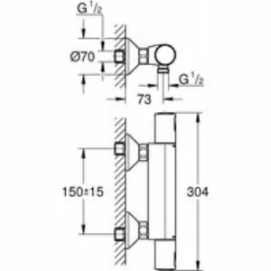 Термостат для душа GROHE Precision Start, хром (34594000) Термостат для душа GROHE Precision Start, хром (34594000)