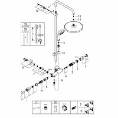 Душевая система GROHE Vitalio Start System 250 с термостатом для душа, хром (26677000) Душевая система GROHE Vitalio Start System 250 с термостатом для душа, хром (26677000)