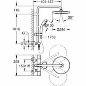 Душевая система GROHE Vitalio Start System 250 с термостатом для душа, черный (266772430) Душевая система GROHE Vitalio Start System 250 с термостатом для душа, черный (266772430)