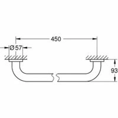 Ручка для ванной GROHE Essentials 450 мм, хром (40793001) Ручка для ванной GROHE Essentials 450 мм, хром (40793001)