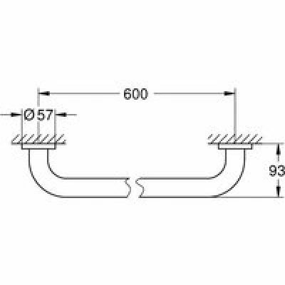 Ручка для ванной GROHE Essentials 600 мм, хром (40794001) Ручка для ванной GROHE Essentials 600 мм, хром (40794001)