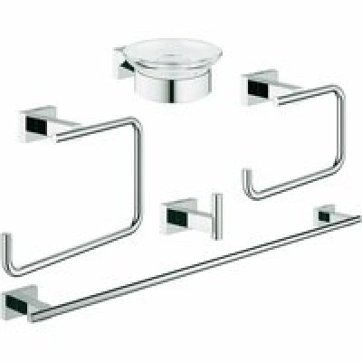 Набор аксессуаров GROHE Essentials Cube (5 предметов), хром (40758001) Набор аксессуаров GROHE Essentials Cube (5 предметов), хром (40758001)