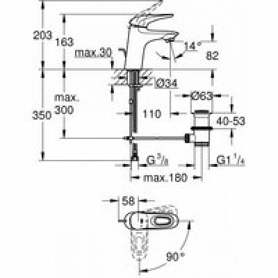 Смеситель для раковины GROHE Eurostyle, S-size, хром (23374003) Смеситель для раковины GROHE Eurostyle, S-size, хром (23374003)