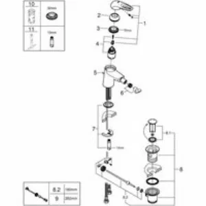 Смеситель для биде GROHE Eurostyle с донным клапаном, S-size, белая луна (33565LS3) Смеситель для биде GROHE Eurostyle с донным клапаном, S-size, белая луна (33565LS3)