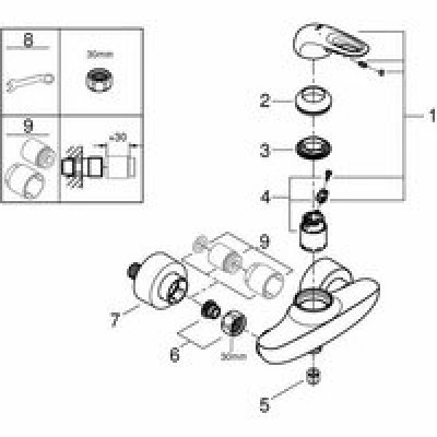 Смеситель для душа GROHE Eurostyle, хром (33590003) Смеситель для душа GROHE Eurostyle, хром (33590003)