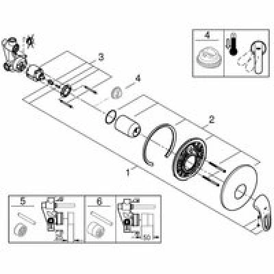 Смеситель для душа GROHE Eurostyle в комплекте с монтажной частью, хром (33635003) Смеситель для душа GROHE Eurostyle в комплекте с монтажной частью, хром (33635003)