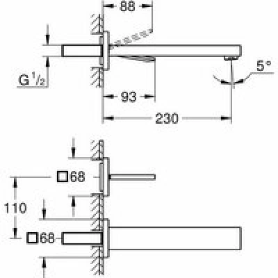 Внешняя часть смесителя для раковины GROHE Eurocube Joy на 2 отверстия, хром (19998000) Внешняя часть смесителя для раковины GROHE Eurocube Joy на 2 отверстия, хром (19998000)