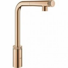 Смеситель для кухни GROHE Minta SmartControl с вытяжным L-изливом, теплый закат глянец (31613DA0)