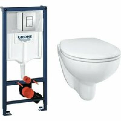 Комплект инсталляции GROHE Rapid SL 3 в 1 с унитазом Bau Ceramic и сиденьем (NW0114)