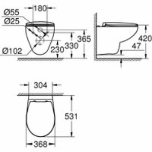 Комплект инсталляции GROHE Rapid SL 3 в 1 с унитазом Bau Ceramic и сиденьем (NW0114) Комплект инсталляции GROHE Rapid SL 3 в 1 с унитазом Bau Ceramic и сиденьем (NW0114)
