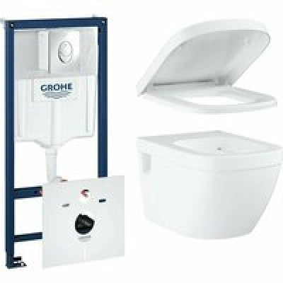 Комплект инсталляции GROHE Rapid SL 4 в 1 с унитазом Euro Ceramic и сиденьем с микролифтом (NW0139) Комплект инсталляции GROHE Rapid SL 4 в 1 с унитазом Euro Ceramic и сиденьем с микролифтом (NW0139)