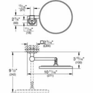 Зеркало с увеличением GROHE Allure, темный графит глянец (40967A01) Зеркало с увеличением GROHE Allure, темный графит глянец (40967A01)
