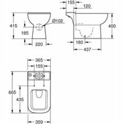 Унитаз напольный безободковый GROHE Bau Edge, альпин-белый (39811000) Унитаз напольный безободковый GROHE Bau Edge, альпин-белый (39811000)