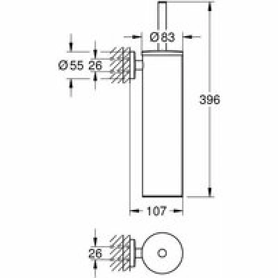 Туалетный ёршик GROHE Essentials с держателем, хром (40696000) Туалетный ёршик GROHE Essentials с держателем, хром (40696000)