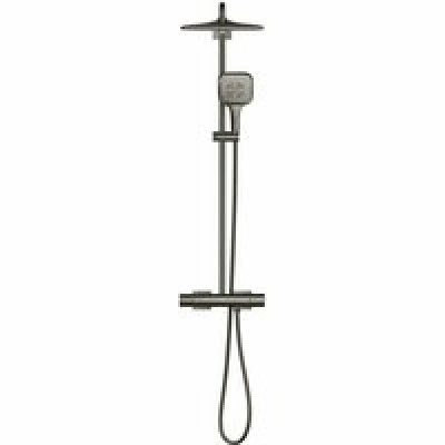 Душевая система GROHE Rainshower SmartActive 310 Cube с термостатом для душа, темный графит глянцевый (26837A00) Душевая система GROHE Rainshower SmartActive 310 Cube с термостатом для душа, темный графит глянцевый (26837A00)