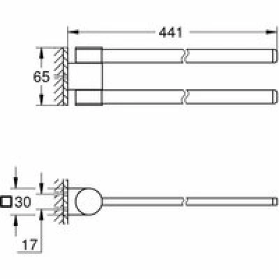 Держатель для полотенца двойной GROHE Selection , поворотный, металл, фантомный чёрный Держатель для полотенца двойной GROHE Selection , поворотный, металл, фантомный чёрный