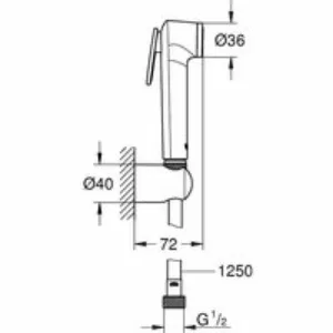 Душевой набор GROHE Tempesta-F, темный графит матовый (27513AL1) Душевой набор GROHE Tempesta-F, темный графит матовый (27513AL1)