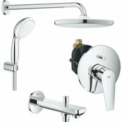 Душевая система GROHE BauEdge со смесителем для ванны, хром (1000190)