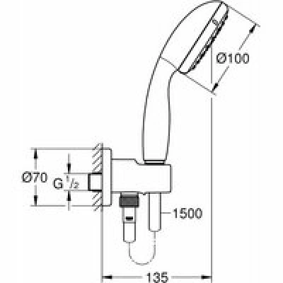 Душевая система GROHE BauEdge со смесителем для душа, хром (1000191) Душевая система GROHE BauEdge со смесителем для душа, хром (1000191)