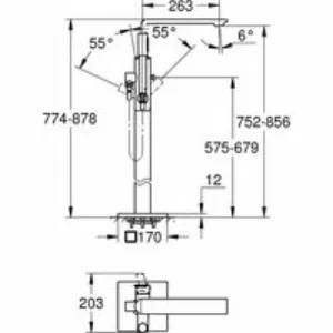 Внешняя часть смесителя для ванны GROHE Allure напольного монтажа, хром (25222001) Внешняя часть смесителя для ванны GROHE Allure напольного монтажа, хром (25222001)