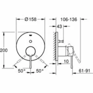 Внешняя часть смесителя для ванны GROHE Essence на 2 потребителя, теплый закат матовый (24167DL1) Внешняя часть смесителя для ванны GROHE Essence на 2 потребителя, теплый закат матовый (24167DL1)