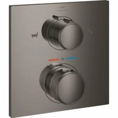 Внешняя часть термостата для ванны GROHE Allure скрытого монтажа на 2 потребителя, квадратная, темный графит глянец (19446A02) Внешняя часть термостата для ванны GROHE Allure скрытого монтажа на 2 потребителя, квадратная, темный графит глянец (19446A02)