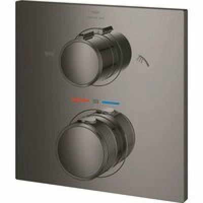 Внешняя часть термостата для ванны GROHE Allure скрытого монтажа на 2 потребителя, квадратная, темный графит глянец (19446A02) Внешняя часть термостата для ванны GROHE Allure скрытого монтажа на 2 потребителя, квадратная, темный графит глянец (19446A02)