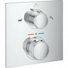 Внешняя часть термостата для ванны GROHE Allure скрытого монтажа на 2 потребителя, квадратная, хром (19446002)