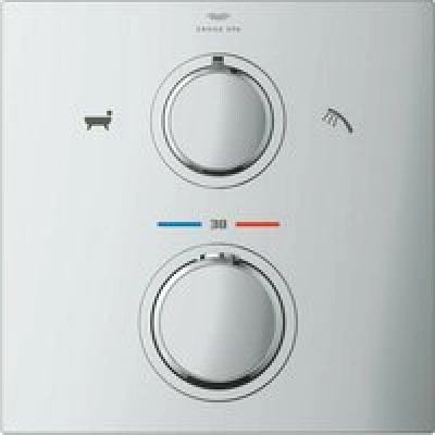 Внешняя часть термостата для ванны GROHE Allure скрытого монтажа на 2 потребителя, квадратная, хром (19446002) Внешняя часть термостата для ванны GROHE Allure скрытого монтажа на 2 потребителя, квадратная, хром (19446002)
