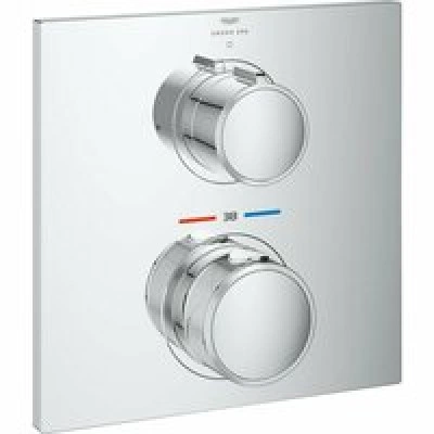 Внешняя часть термостата для душа GROHE Allure скрытого монтажа на 1 потребителя, квадратная, хром (19380002) Внешняя часть термостата для душа GROHE Allure скрытого монтажа на 1 потребителя, квадратная, хром (19380002)