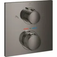 Внешняя часть термостата для душа GROHE Allure скрытого монтажа на 2 потребителя, квадратная, темный графит глянец (29181A02)