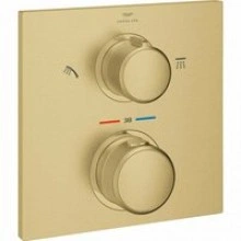 Внешняя часть термостата для душа GROHE Allure скрытого монтажа на 2 потребителя, квадратная, холодный рассвет матовый (29181GN2)