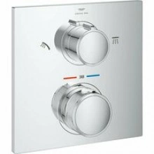 Внешняя часть термостата для душа GROHE Allure скрытого монтажа на 2 потребителя, квадратная, хром (29181002)