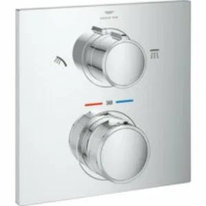 Внешняя часть термостата для душа GROHE Allure скрытого монтажа на 2 потребителя, квадратная, хром (29181002) Внешняя часть термостата для душа GROHE Allure скрытого монтажа на 2 потребителя, квадратная, хром (29181002)