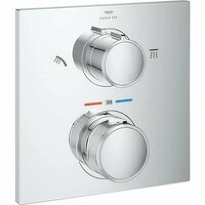 Внешняя часть термостата для душа GROHE Allure скрытого монтажа на 2 потребителя, квадратная, хром (29181002) Внешняя часть термостата для душа GROHE Allure скрытого монтажа на 2 потребителя, квадратная, хром (29181002)